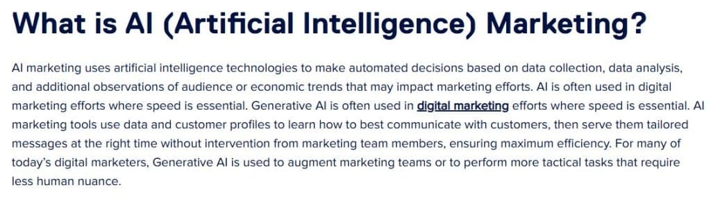 What AI marketing means