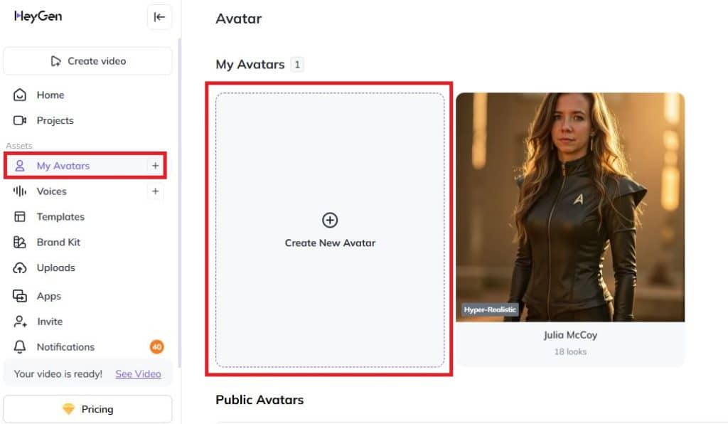 Julia creates her Avatar with HeyGen.