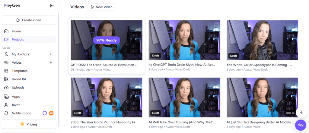 Behind-the-scenes as Julia uses HeyGen to create videos.