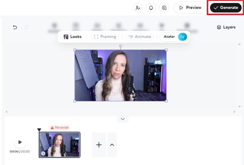 Generate new video on HeyGen