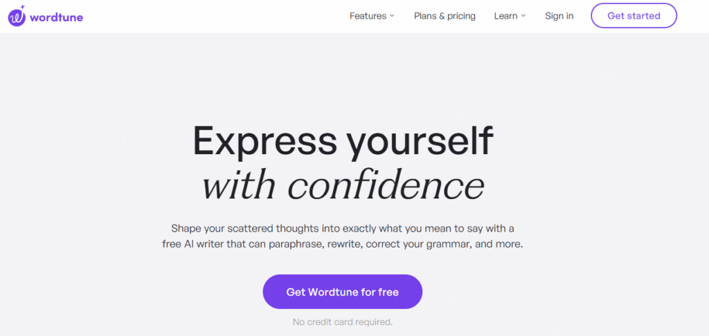 Wordtune as an AI writing tool
