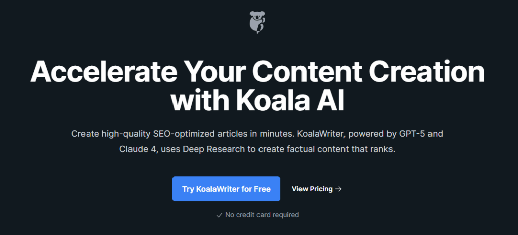 Koala as an AI writing tool
