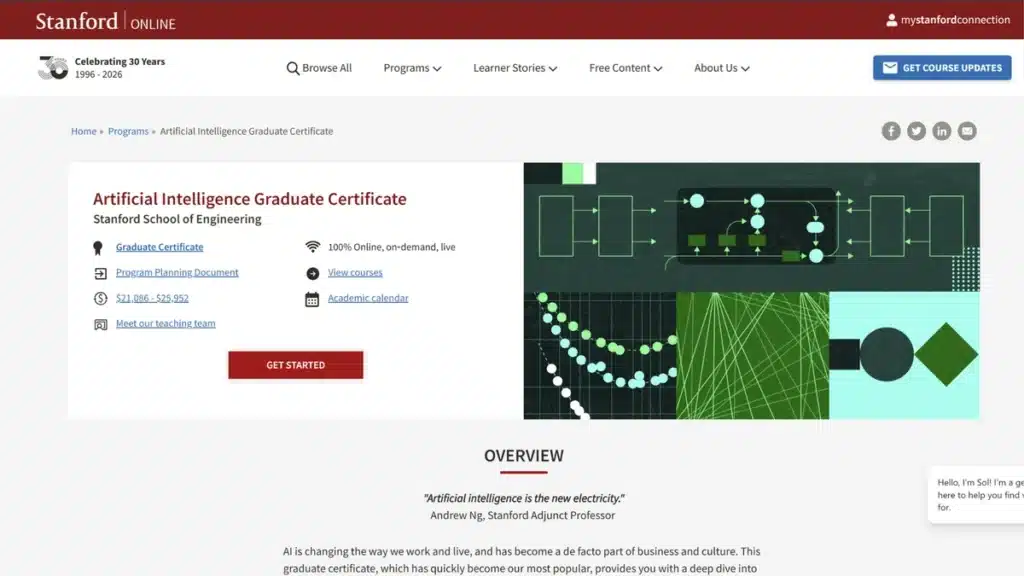 In short, Stanford is the strongest academic name in AI, and it asks for real math, real time, and real money in return.